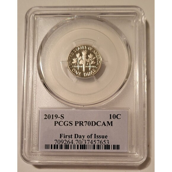 2019 S Clad Roosevelt Dime Proof PR70 DCAM PCGS FDI Cleveland Native Label - Picture 2 of 2